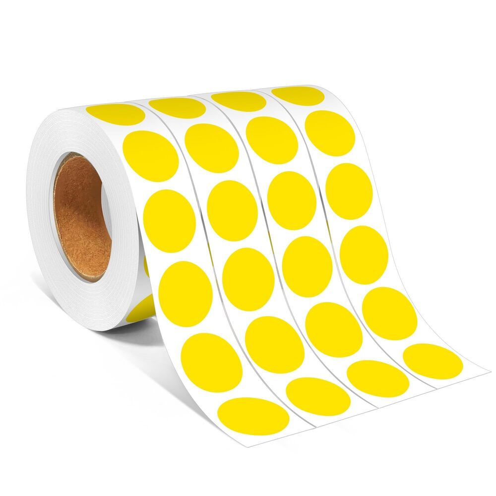 2795 3/4" Colored Dot Stickers Round Labels, 4 Rolls 4000PCS Circle